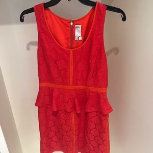 Ali Ro Orange Peplum Dress